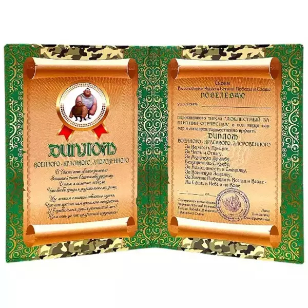 Диплом Военного — красивого, здоровенного  (папка адресная 15 × 11 × 0,4 см), фото 2