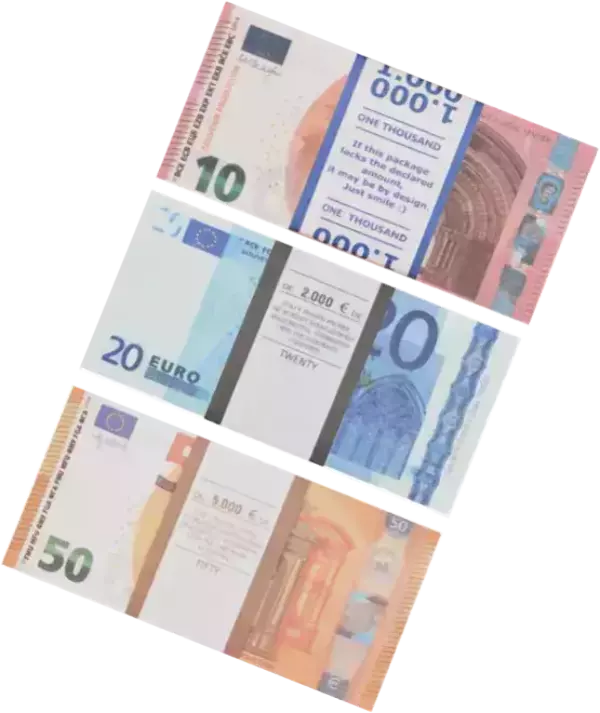 Набор №4 Сувенирные деньги Евро (50, 20, 10 евро)