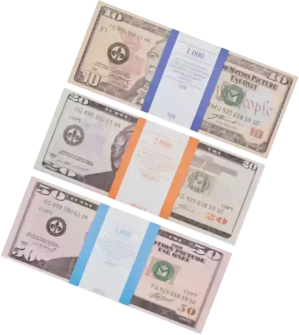 Набор №6 Сувенирные деньги Доллары (10, 20, 50 долларов)