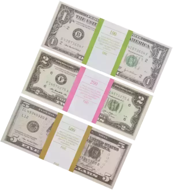 Набор № 5 Сувенирные деньги Доллары (1, 2, 5 долларов)