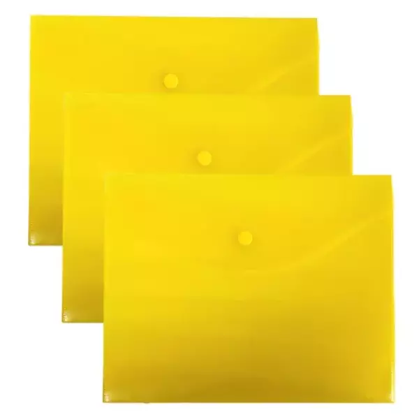 Конверт на кнопке В5 желтый (10шт), фото 4