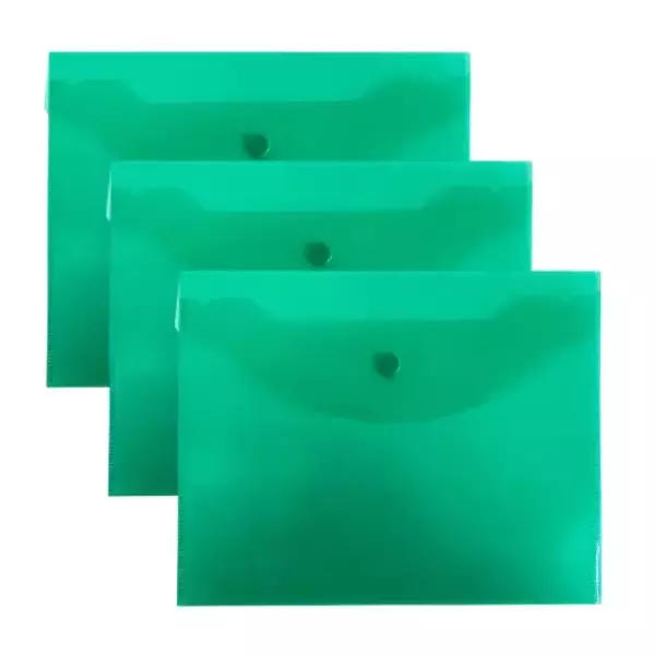 Конверт на кнопке В5 зеленый (10шт), фото 4