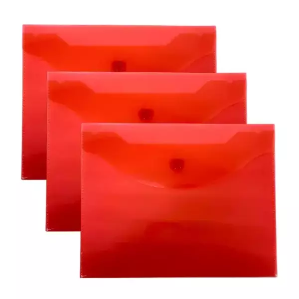 Конверт на кнопке В5 красный (10шт), фото 4