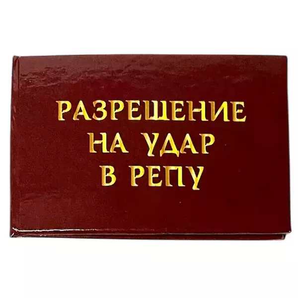 Шуточное удостоверение На удар в репу