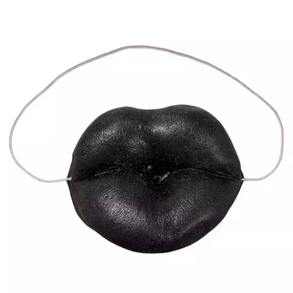 Накладные Губы черные резиновые