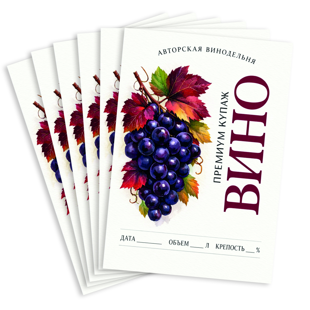 Наклейка на бутылку "Вино премиум купаж" (12шт), фото 2