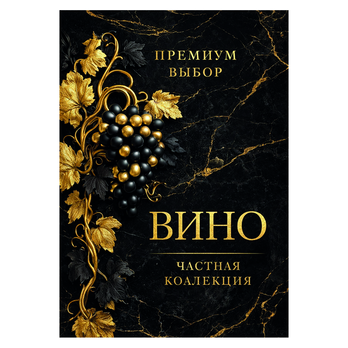 Наклейка на бутылку "Вино премиум выбор. Частная коллекция" (12шт)