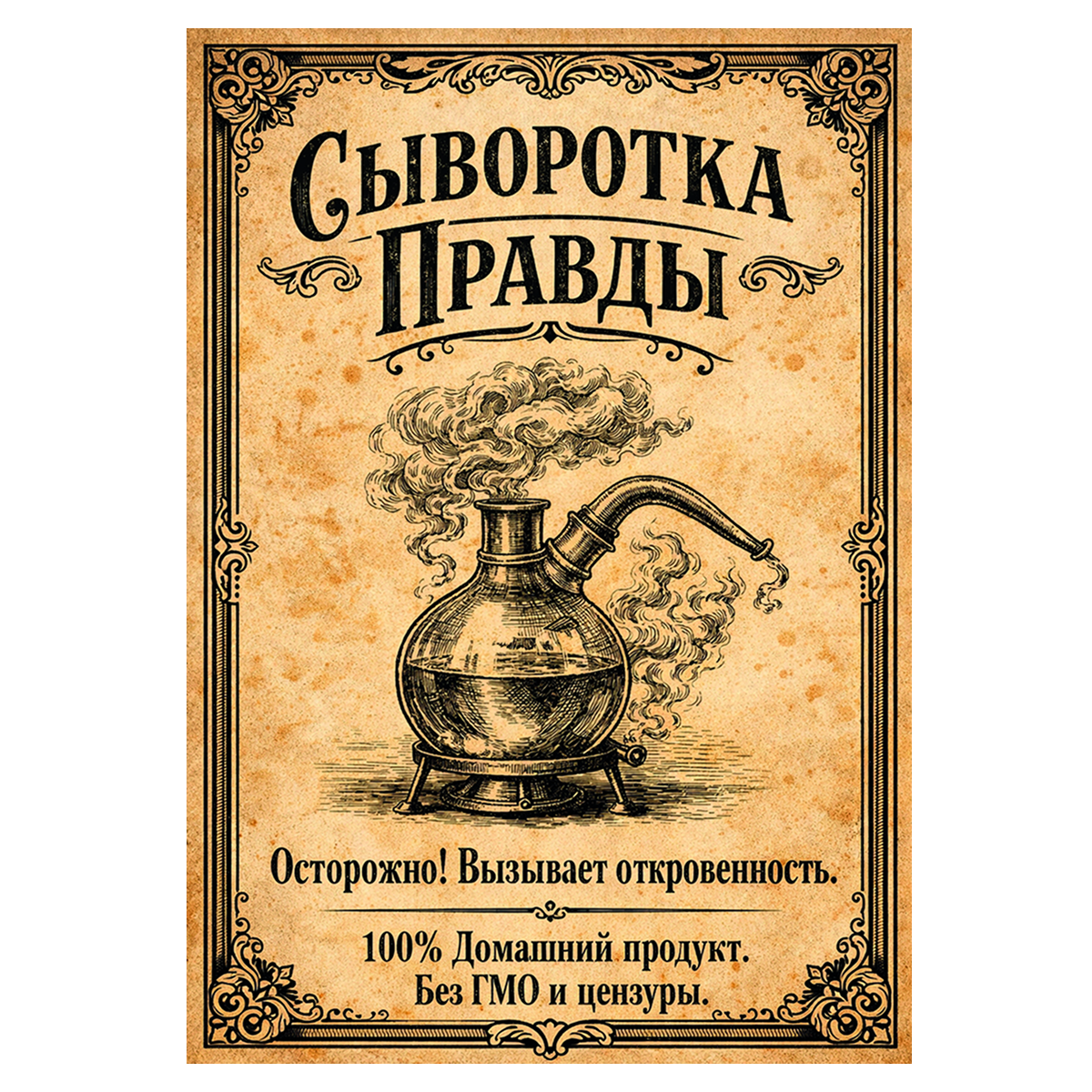 Наклейка на бутылку "Сыворотка правды" (12 шт)