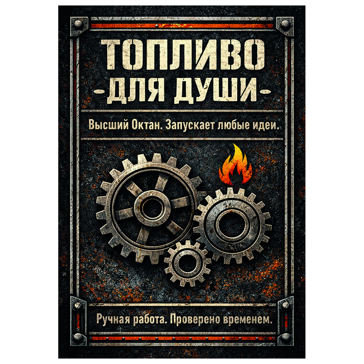 Наклейка на бутылку "Топливо для души" (12 шт)