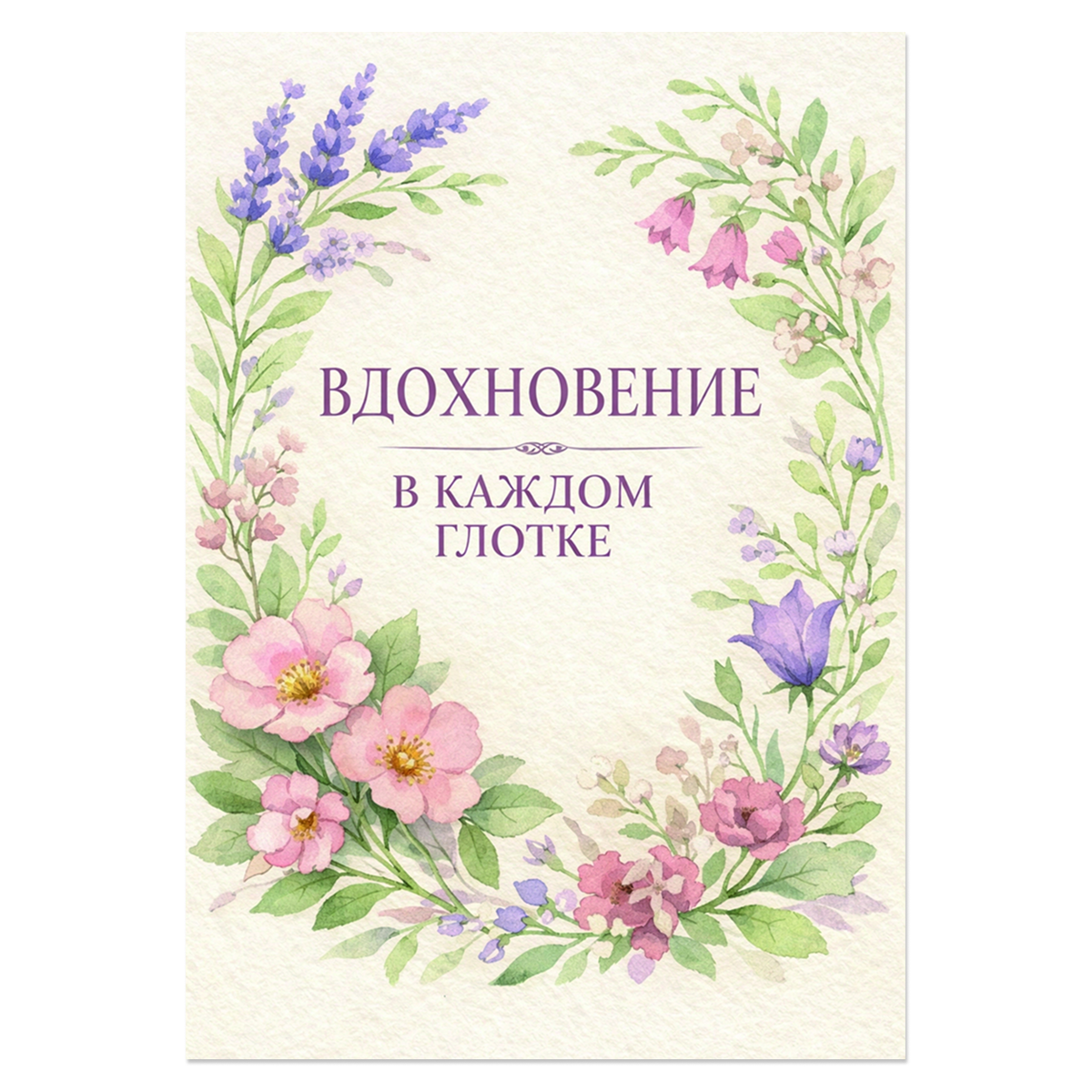 Наклейка на бутылку "Вдохновение в каждом глотке" (12 шт)