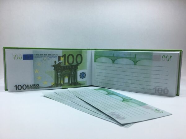Отрывной блокнот-визитка 100€