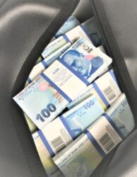 Сумка с деньгами 100 турецких лир
