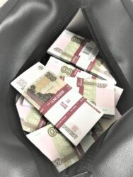 Сумка с деньгами 100 рублей