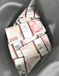 Сумка с деньгами 200 турецких лир