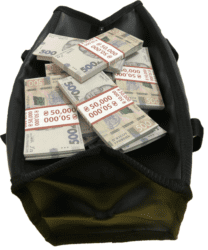 Сумка с деньгами 500 украинских гривен