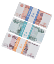 Набор №1 Сувенирные деньги Рубли (5000, 1000, 500 рублей)