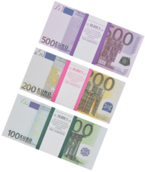 Набор №3 Сувенирные деньги Евро №1 (500, 200, 100 евро)