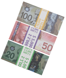 Набор №10 Сувенирных денег Канадских долларов (100, 50, 20)