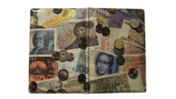 Обложка для паспорта "Купюры с монетами"