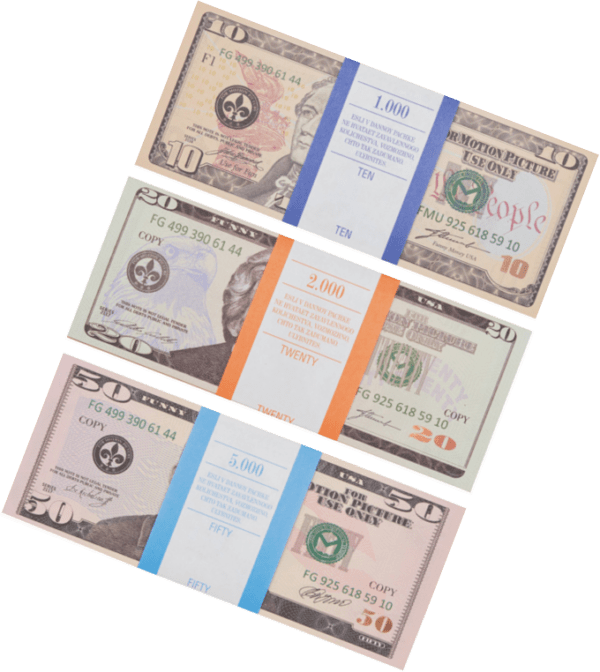 Набор №6 Сувенирные деньги Доллары (10, 20, 50 долларов)
