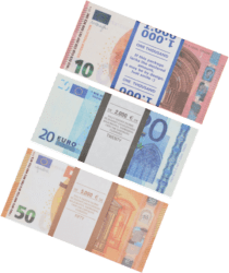 Набор №4 Сувенирные деньги Евро (50, 20, 10 евро)