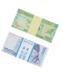 Набор № 22 Сувенирных денег 1000 Южнокорейских вон, 1000 Шри-Ланских рупий