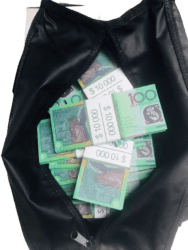 Сумка с деньгами 100 австралийских дол