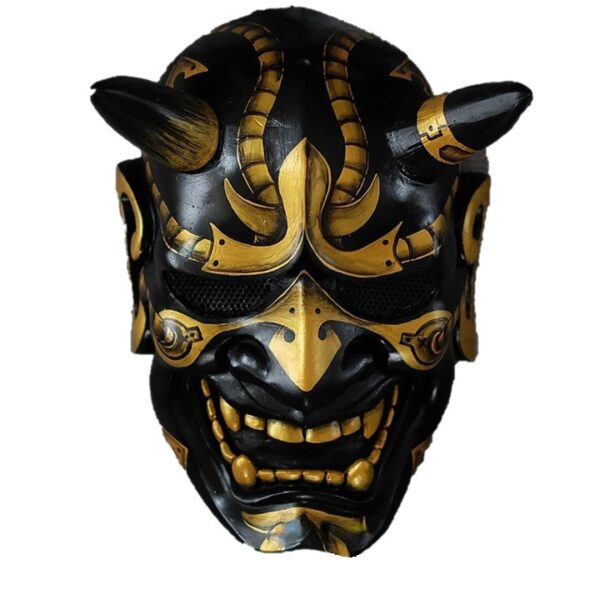 Латексная маска Самурая желтая