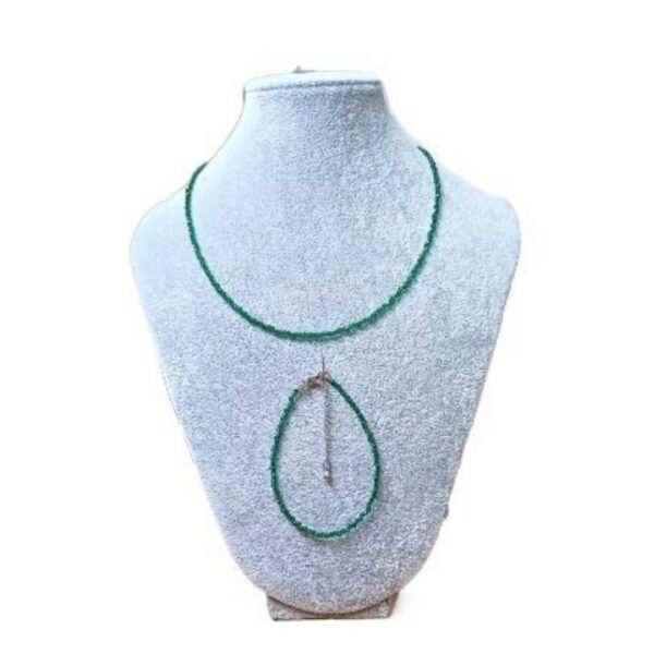 Комплект украшений чокер и браслет из стекляруса (Зеленый)