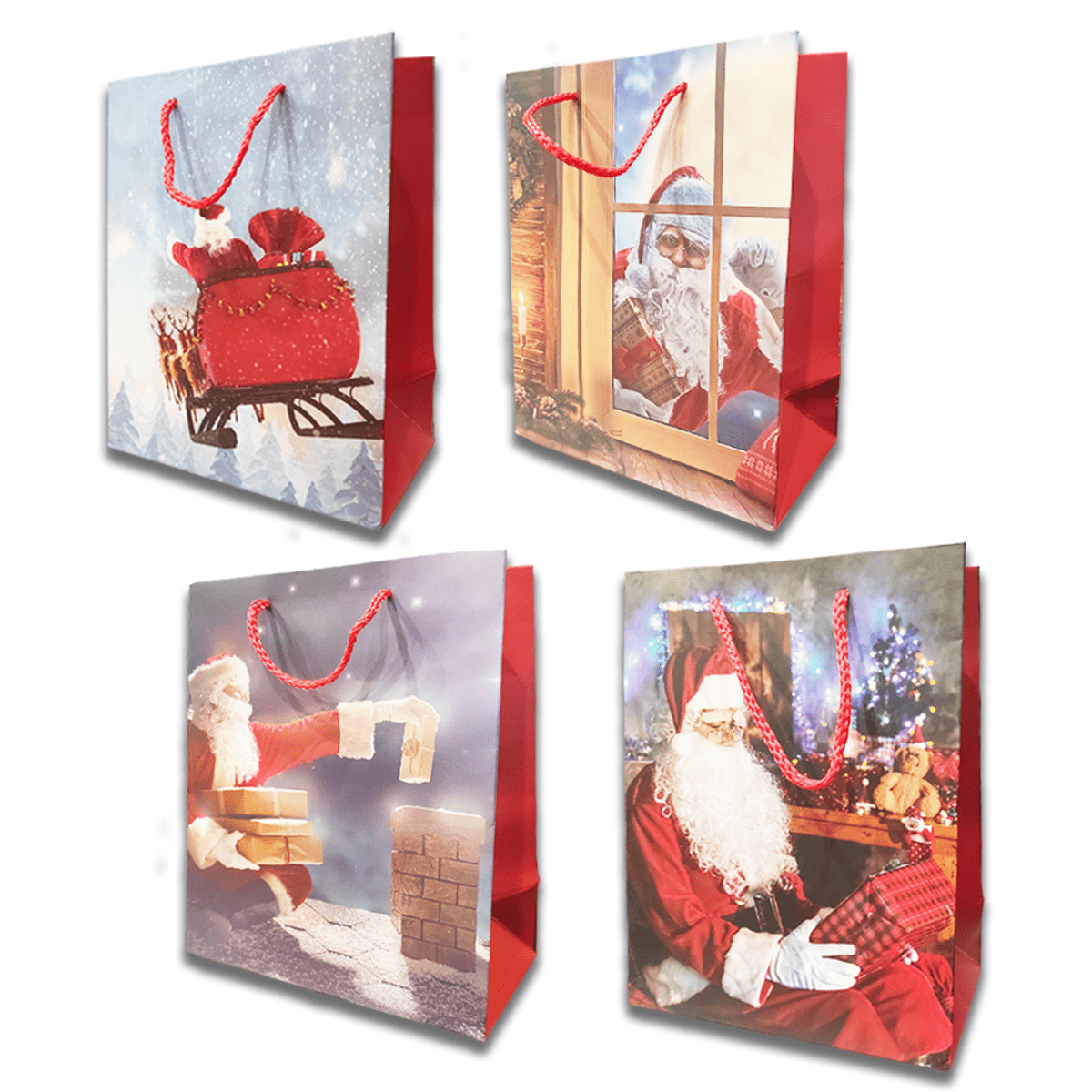 Комплект подарочных пакетов "Санта" 42*31*12см (12шт)