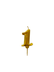 Свеча на шпажке цифра в торт "Театральная" золото 0
