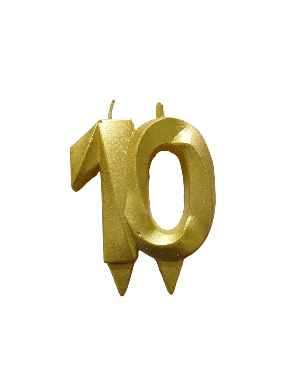 Свеча цифра 10 «Грань» золото