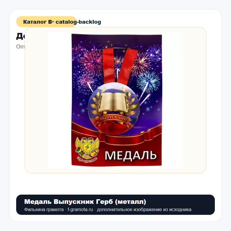 Медаль Выпускник Герб (металл) - catalog