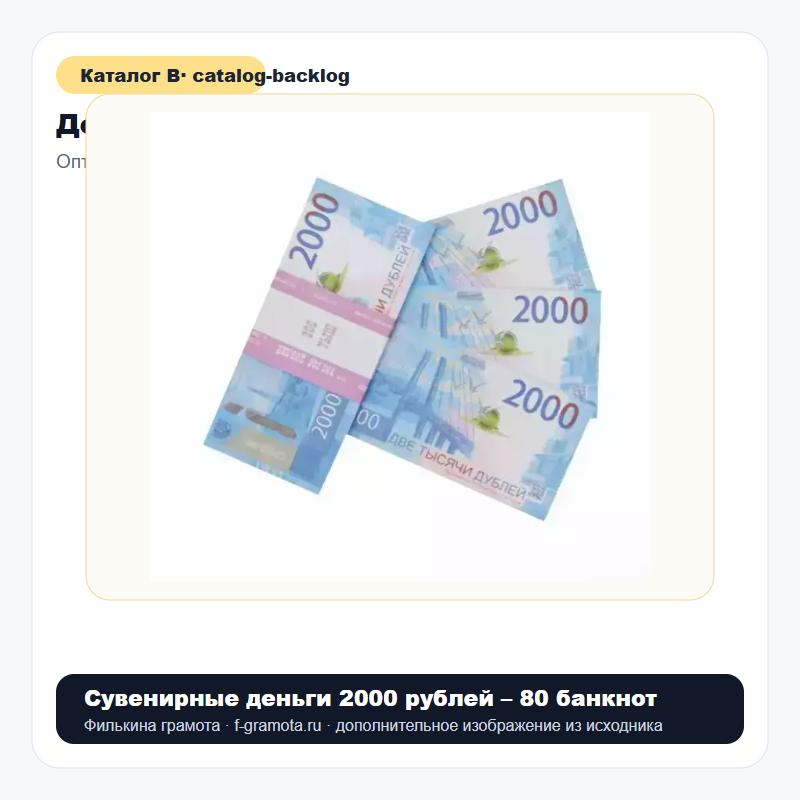 Сувенирные деньги 2000 рублей – 80 банкнот - catalog