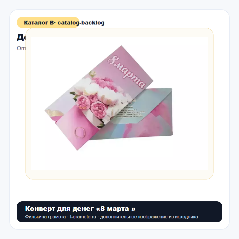 Конверт для денег «8 марта » - catalog