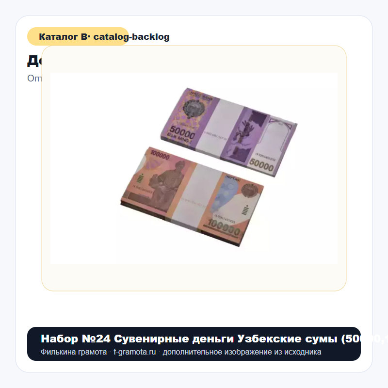 Набор №24 Сувенирные деньги Узбекские сумы (50000,100000) - catalog