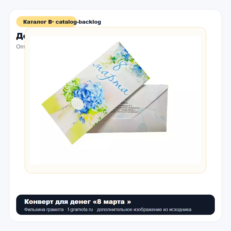 Конверт для денег «8 марта » - catalog