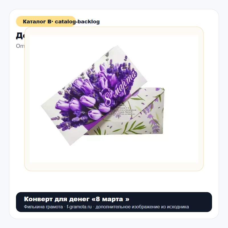 Конверт для денег «8 марта » - catalog