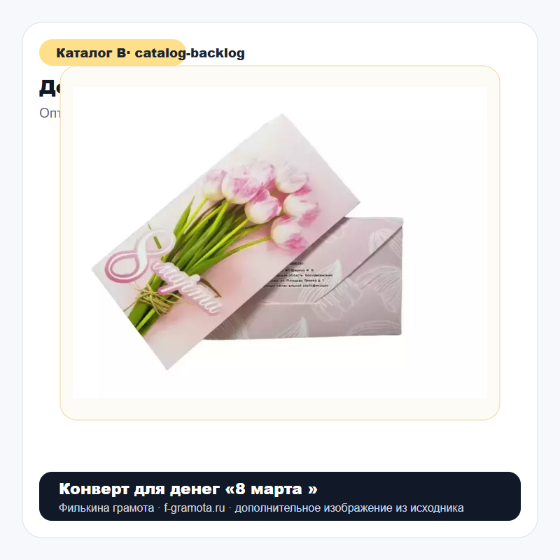 Конверт для денег «8 марта » - catalog