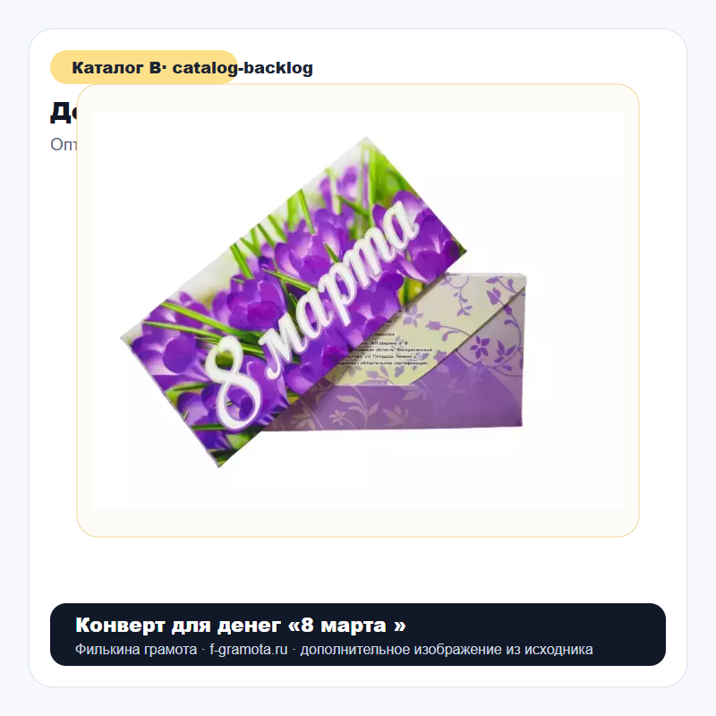Конверт для денег «8 марта » - catalog