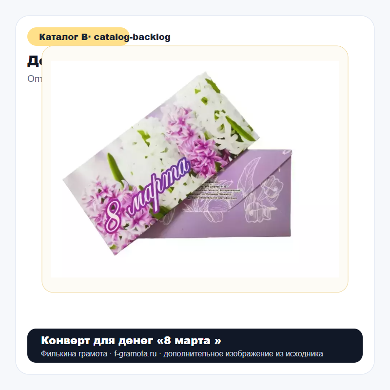 Конверт для денег «8 марта » - catalog