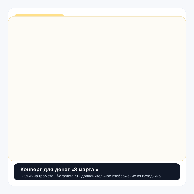 Конверт для денег «8 марта » - closeup