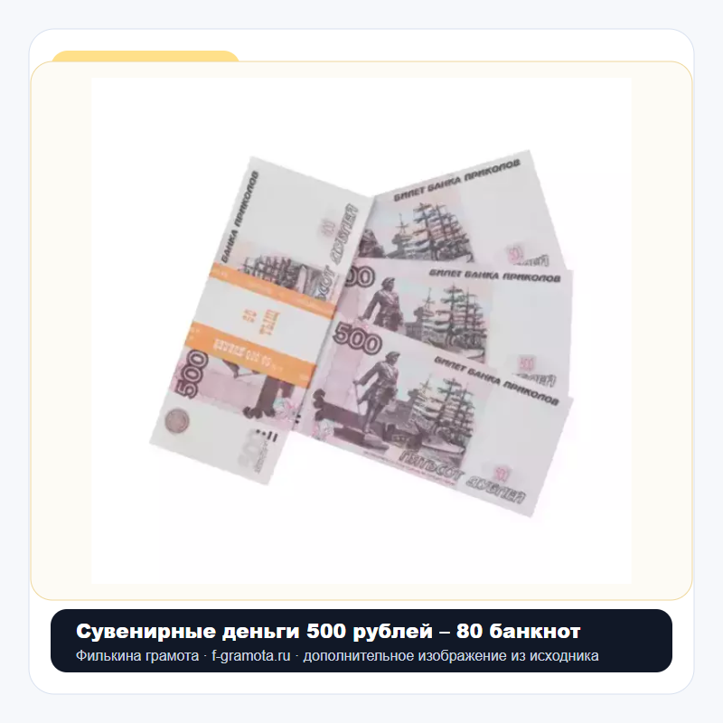 Сувенирные деньги 500 рублей – 80 банкнот - closeup