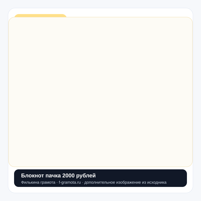Блокнот пачка 2000 рублей - closeup