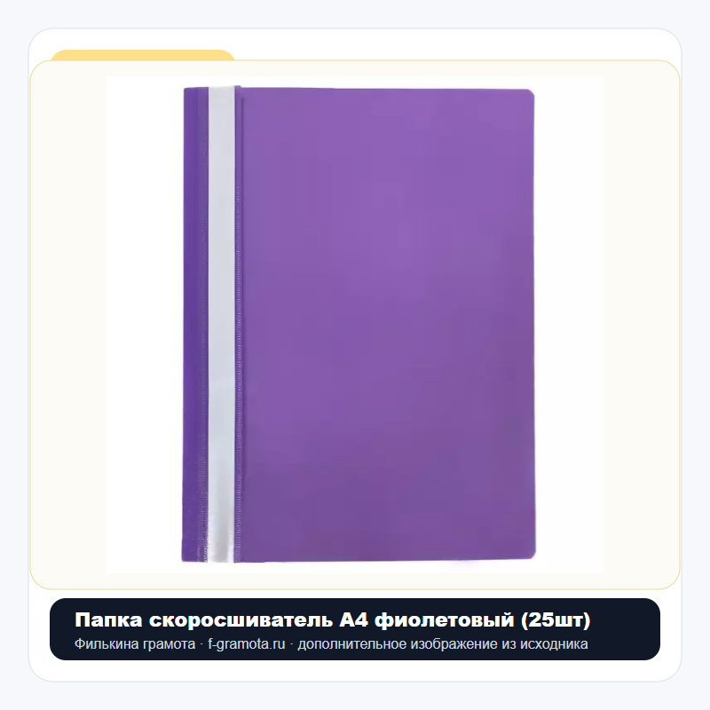 Папка скоросшиватель А4 фиолетовый (25шт) - closeup