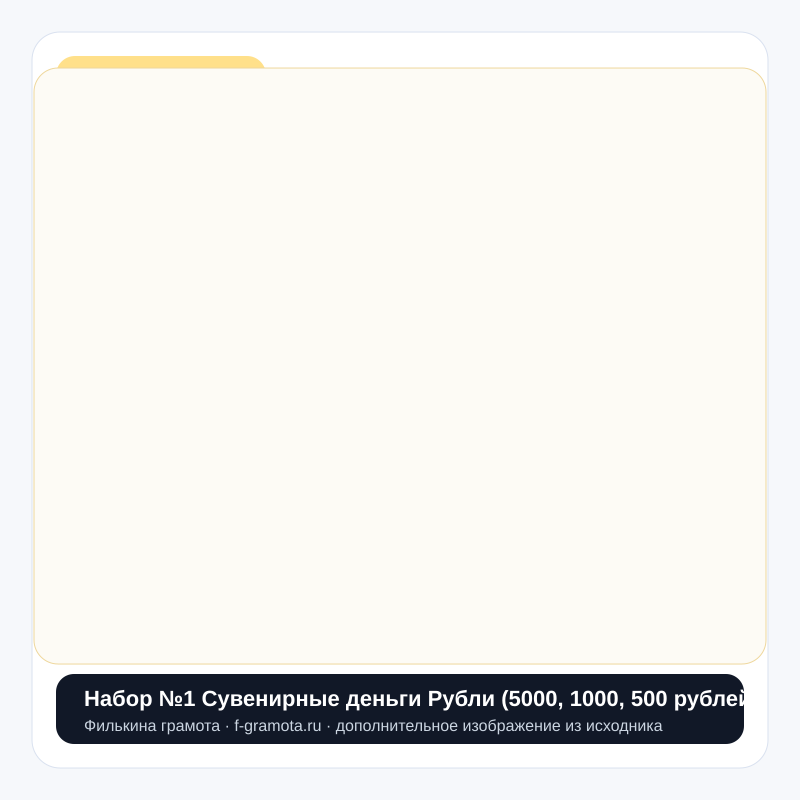 Набор №1 Сувенирные деньги Рубли (5000, 1000, 500 рублей) - closeup