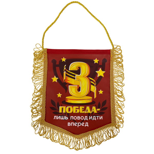 Вымпел с бахромой «Победа — лишь повод идти вперед» (3 место)