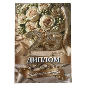 Серебряная свадьба – 25 лет (папка адресная 21 × 15 × 0,4 см)