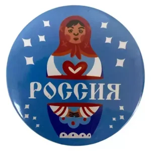 Значок "Россия" (матрешка)  металл