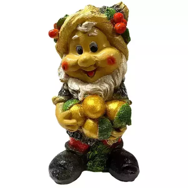 Садовая фигура  "Гном с желудями"